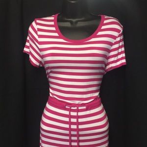 Maxi Dress Pink/White Stripes Michael Kors Size M